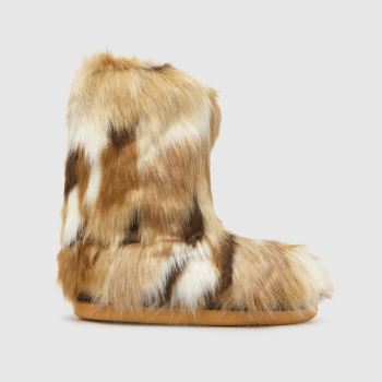 Azalea Wang Brown Multi Nadianna Fur Womens Boots