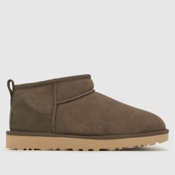 UGG Khaki Classic Ultra Mini II Womens Boots