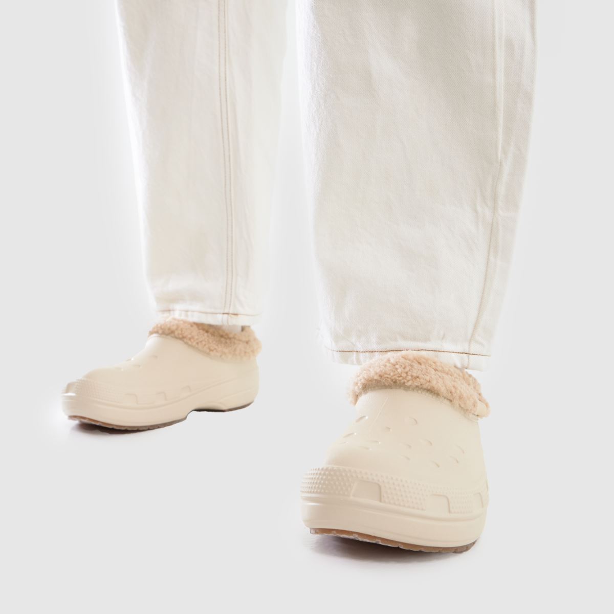 Womens Beige Crocs Classic Lined Shorty Boots schuh