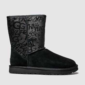UGG black classic short sparkle graffiti boots UGG black classic short sparkle graffiti boots