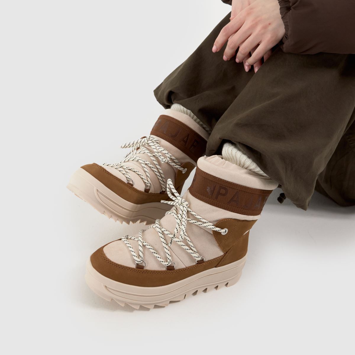 PAJAR Galaxy Ankle Snow in White & Brown PAJAR Galaxy Ankle Snow 8