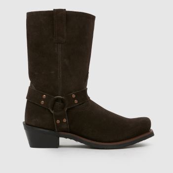 Old West Dark Brown Biker Womens Boots