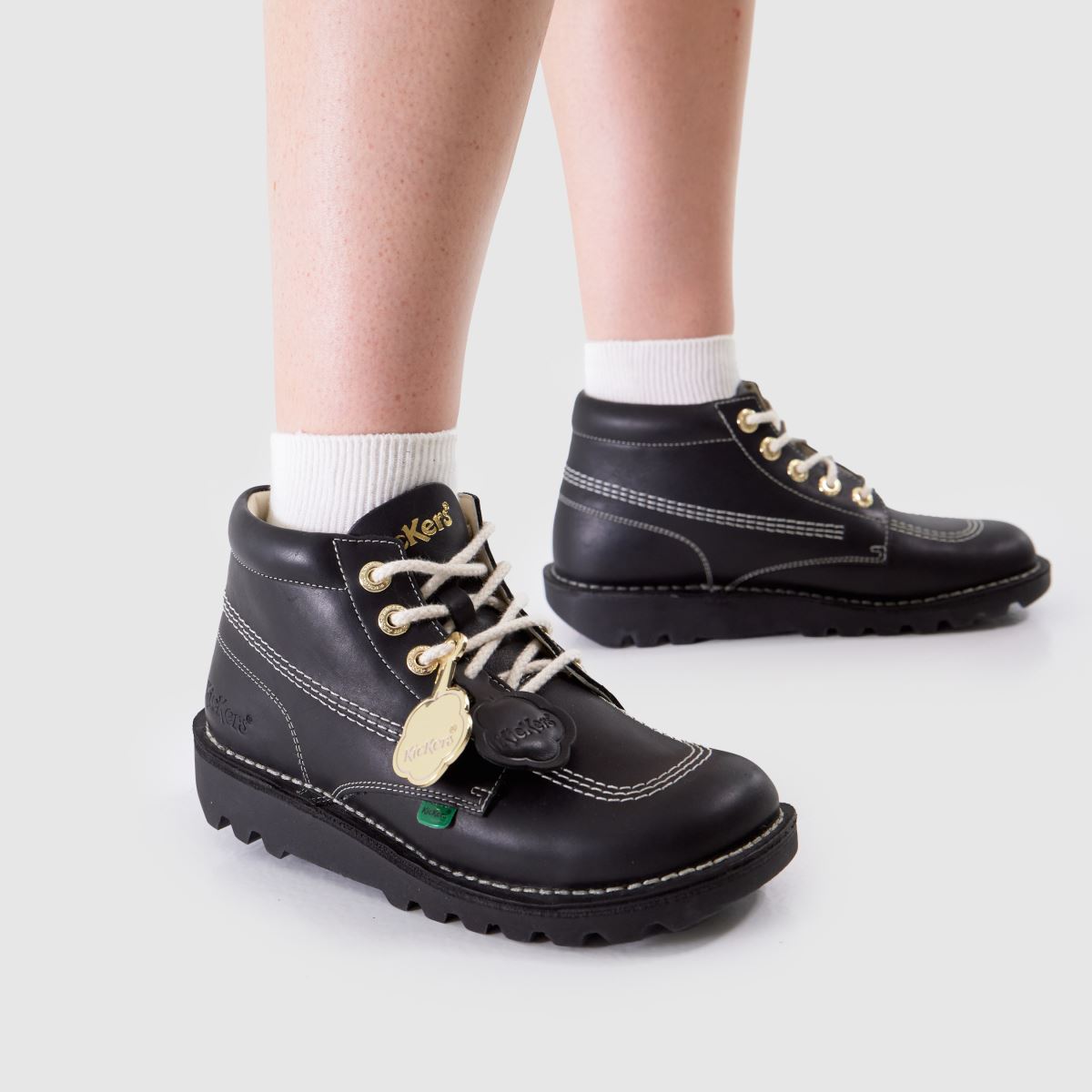 Kickers Classics Kick Hi Goldie in Black Kickers Classics Kick Hi Goldie 8