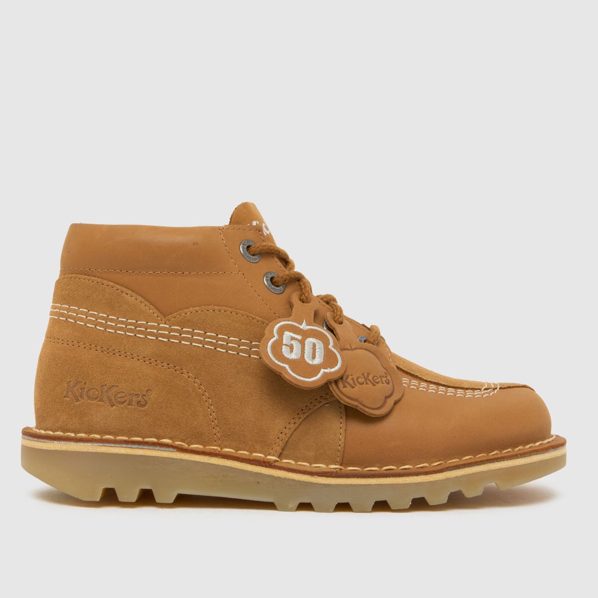 Kickers Classics Kick Hi Stitch Boots in Tan