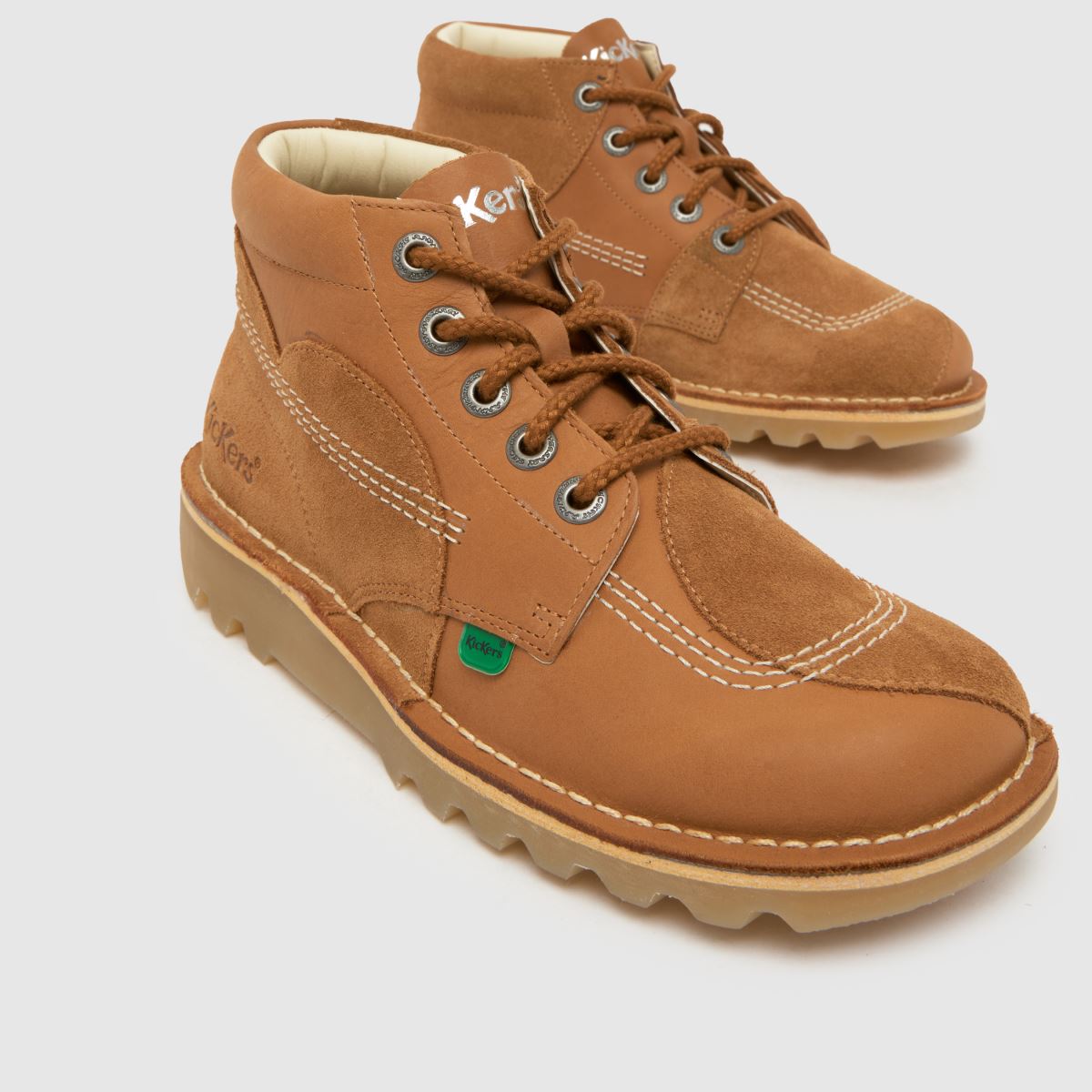 Kickers Classics Kick Hi Stitch in Tan Kickers Classics Kick Hi Stitch 4