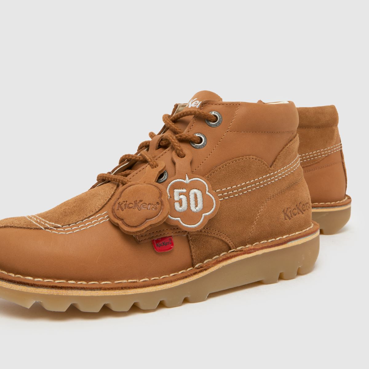 Kickers Classics Kick Hi Stitch in Tan Kickers Classics Kick Hi Stitch 7