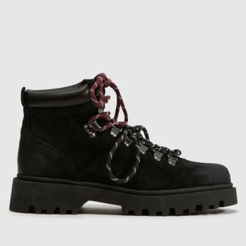 schuh Black Candice Suede Hiker Womens Boots