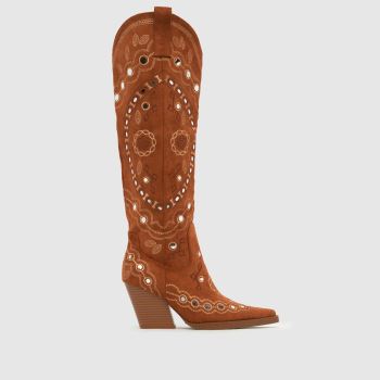 Azalea Wang Tan Aamina Knee Womens Boots