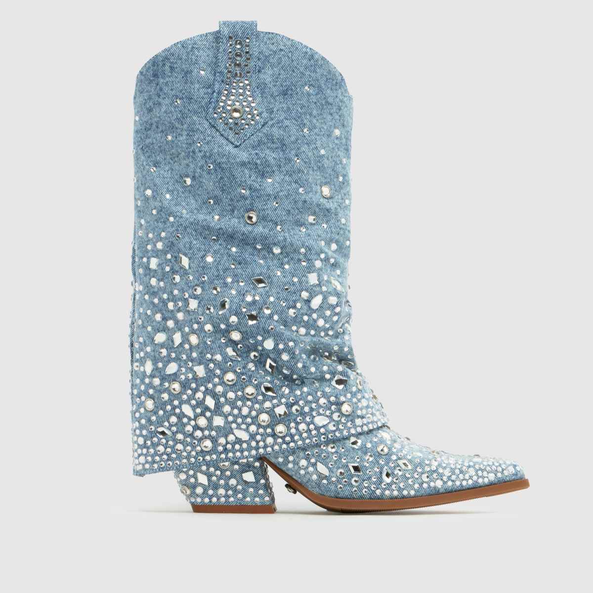 Click to view product details and reviews for Azalea Wang Christos Western Boots In Pale Blue.