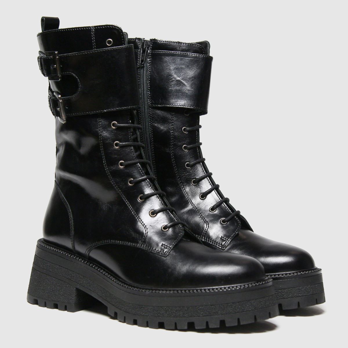 schuh black lace up boots