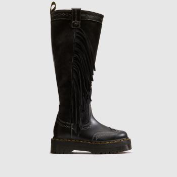 Dr Martens Black Fringe Hi Pull On Womens Boots