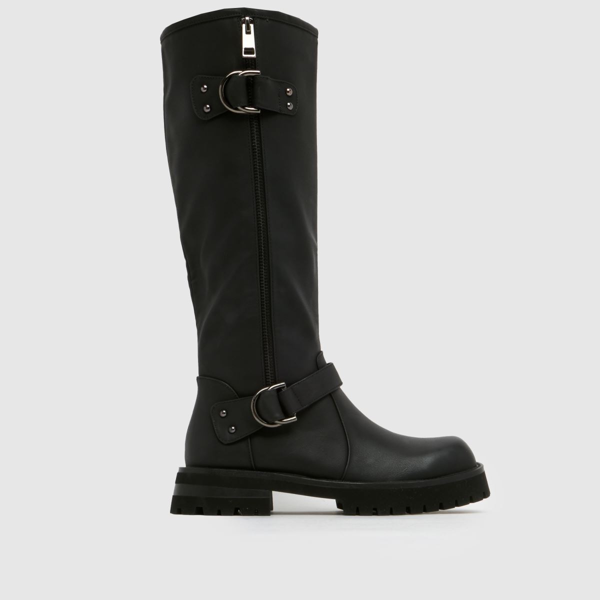 Click to view product details and reviews for Simmi Dexter Biker Knee High Boots In Black.
