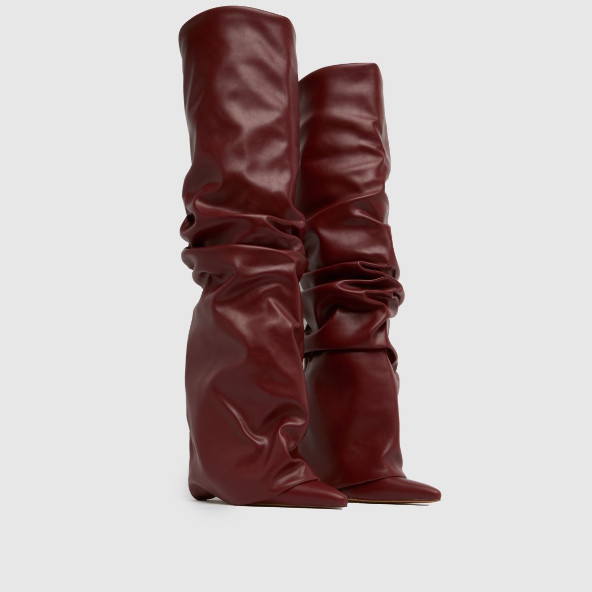 SIMMI Lukas Ruched Knee High in Burgundy SIMMI Lukas Ruched Knee High 3