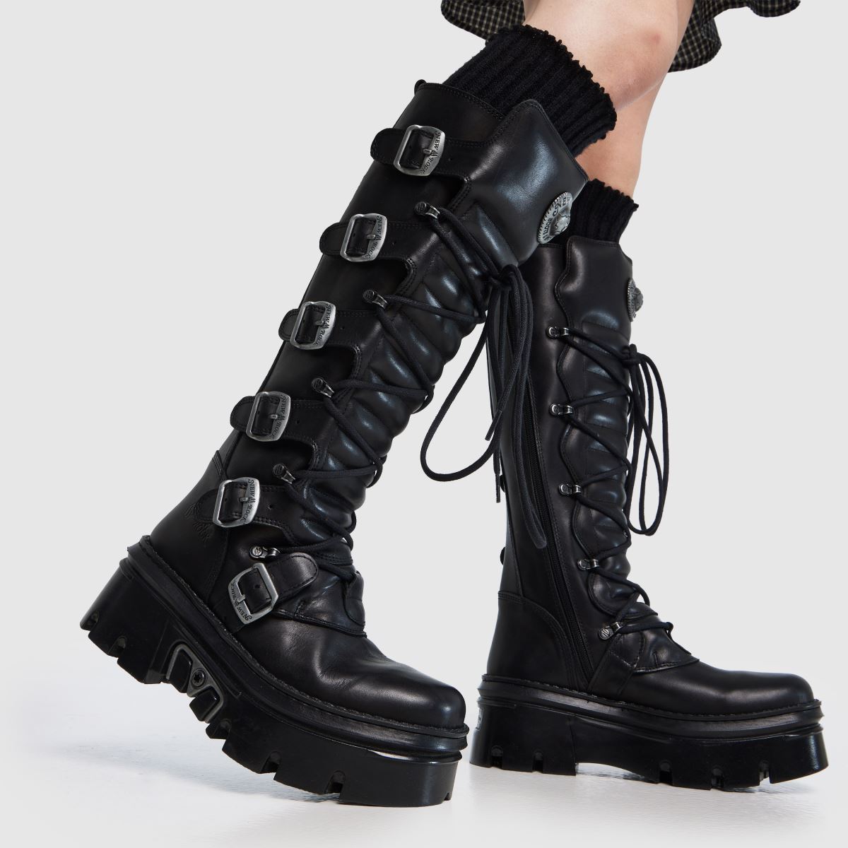 Womens Black NEW ROCK Venom Tall Boots | schuh