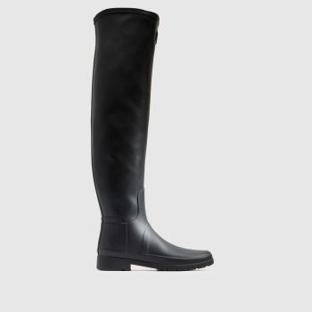 HUNTER BOOTS Black Refined Over The Knee Womens Boots