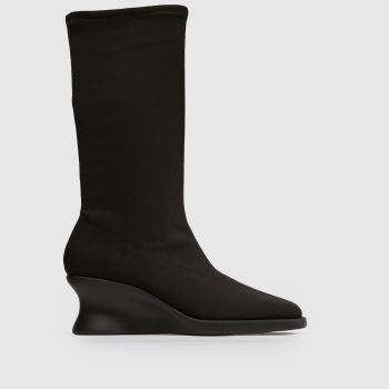 CAMPER Black Louise Wedge Sock Knee Womens Boots