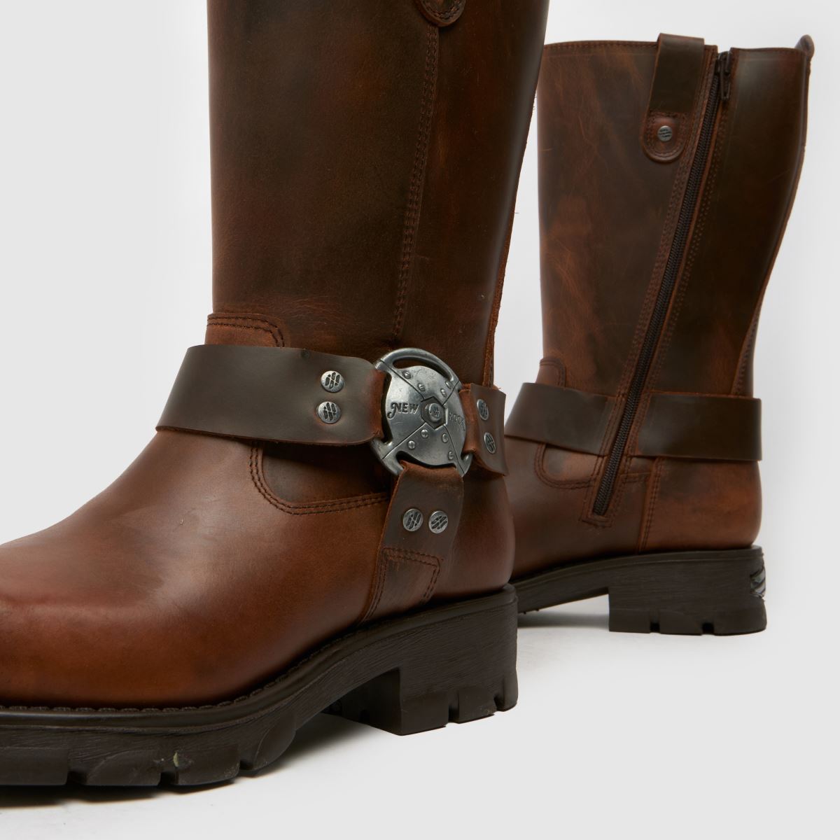 Womens Tan NEW ROCK High Biker Boots schuh