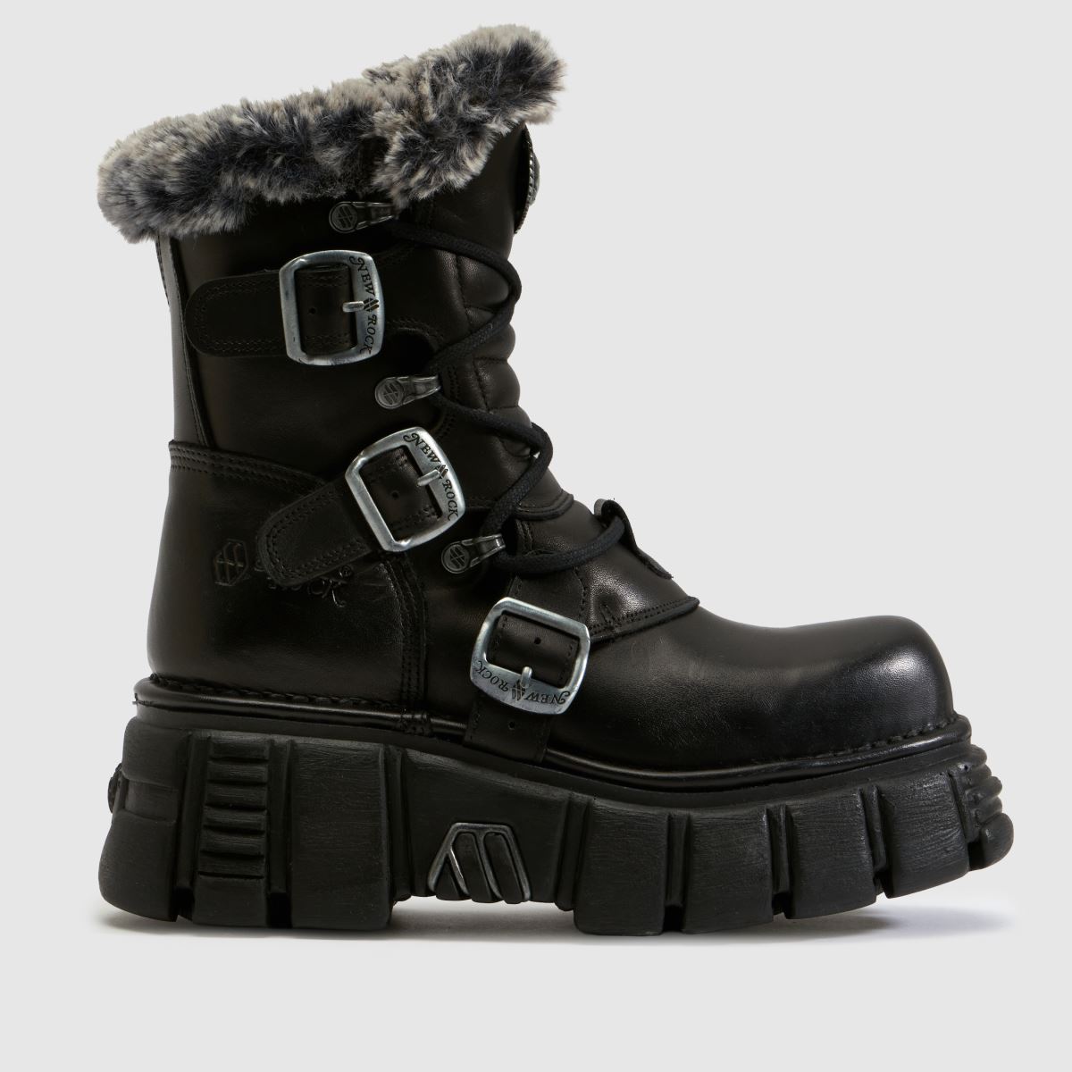 NEW ROCK Fur Buckle in Black NEW ROCK Fur Buckle