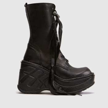 NEW ROCK Black Wedge Womens Boots