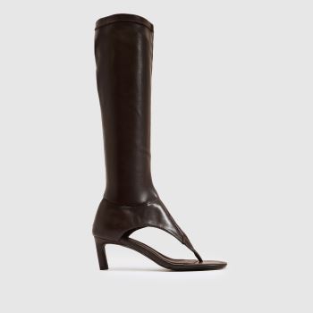SIMMI Dark Brown Calvin Sock Heel Hybrid Womens Boots