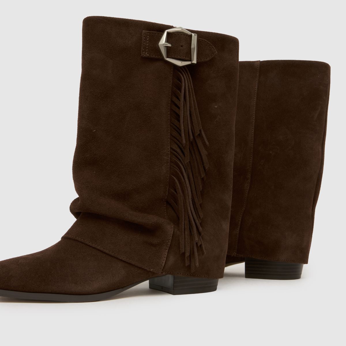 schuh Dizzy Suede Tassel Western in Brown schuh Dizzy Suede Tassel Western 7