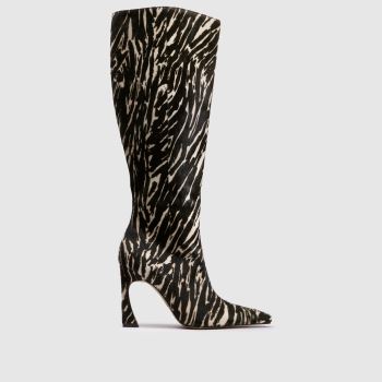 schuh Black & White Dainty Leather Knee Boot Womens Boots
