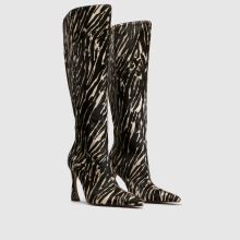 schuh Dainty Leather Knee Boot in Black & White schuh Dainty Leather Knee Boot,2 of 4