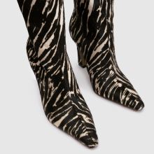 schuh Dainty Leather Knee Boot in Black & White schuh Dainty Leather Knee Boot,3 of 4