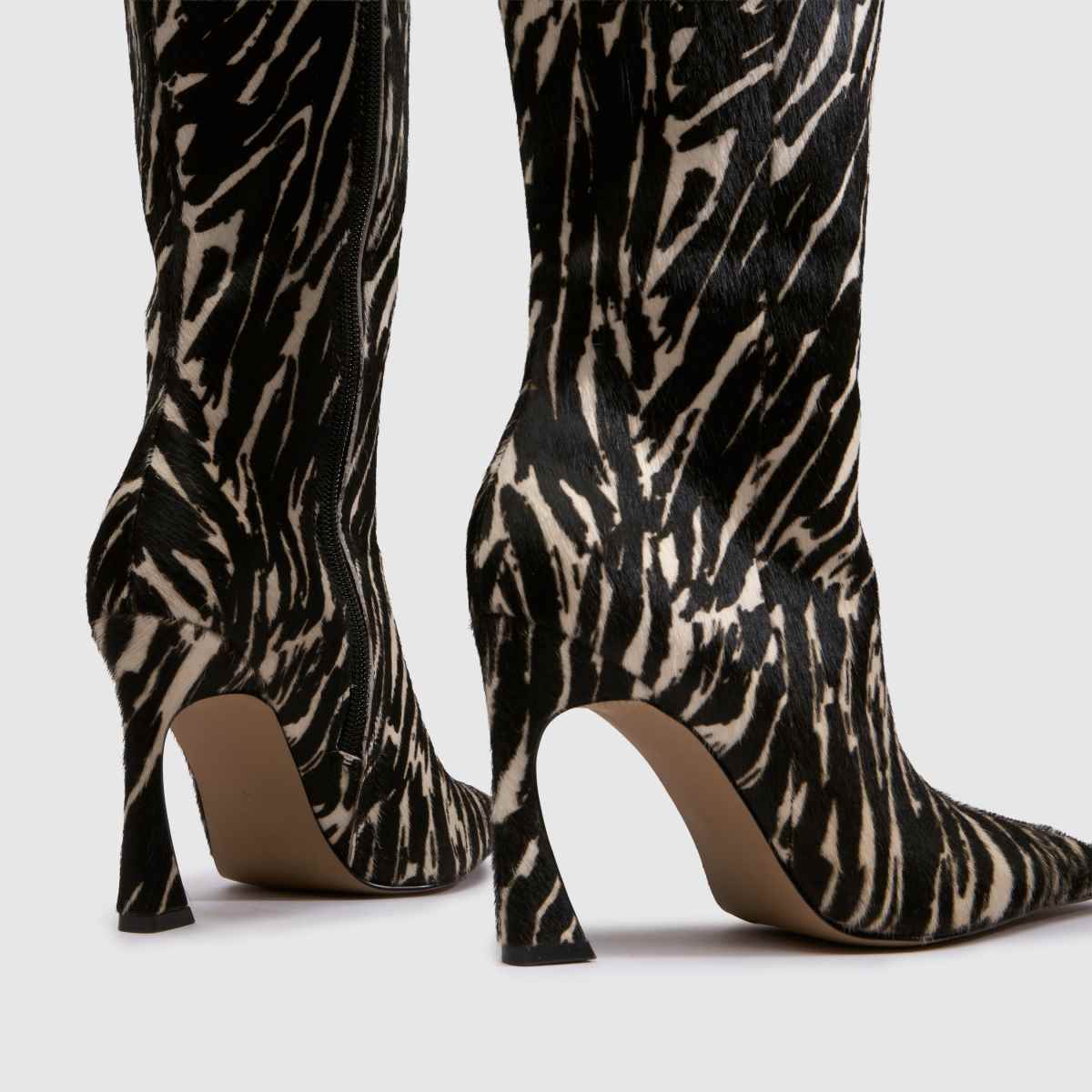 schuh Dainty Leather Knee Boot in Black & White schuh Dainty Leather Knee Boot 7
