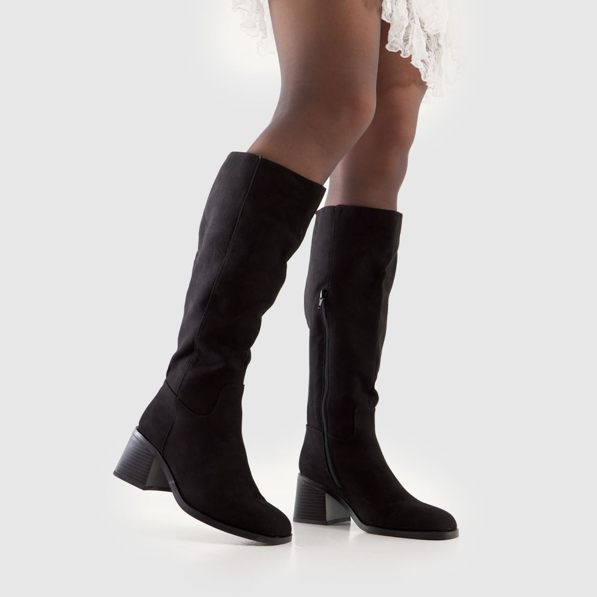 schuh Wide Fit Dot Knee High in Black schuh Dot Knee High 8