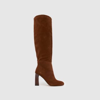 schuh Brown Draya Suede Knee High Womens Boots
