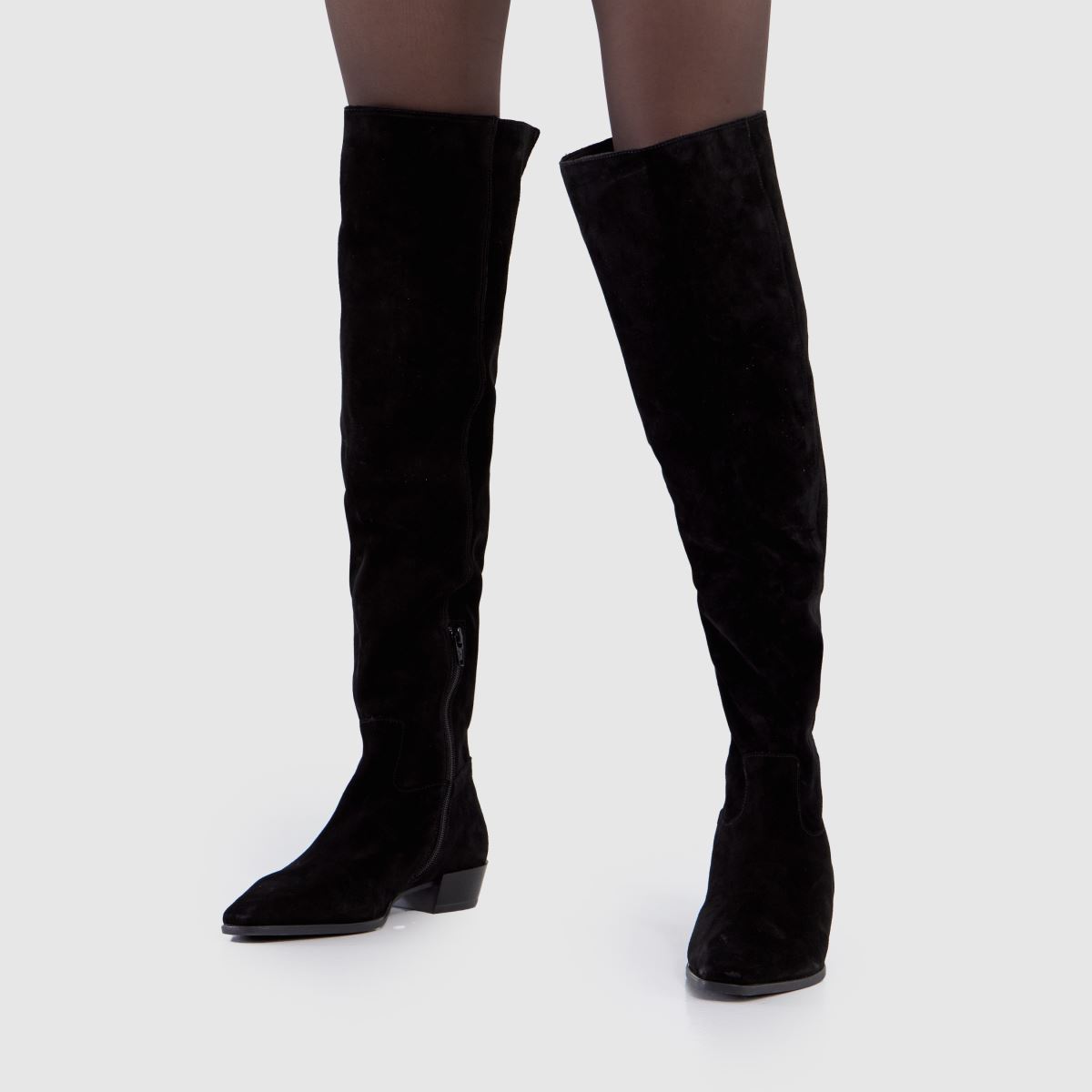 schuh Daffy Suede Over The Knee in Black schuh Daffy Suede Over The Knee 8