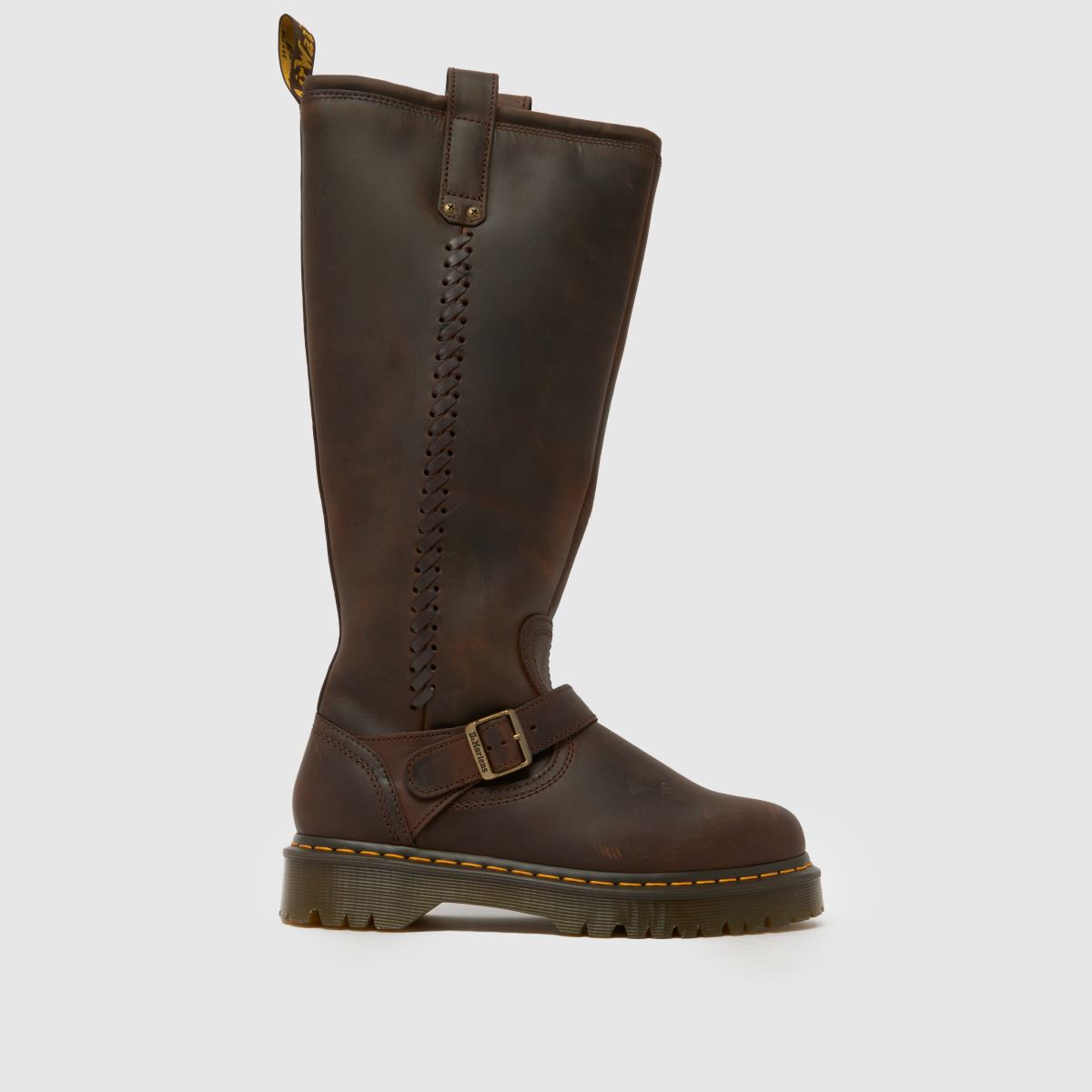 Dr. Martens Anistone Biker Boots in Dark Brown