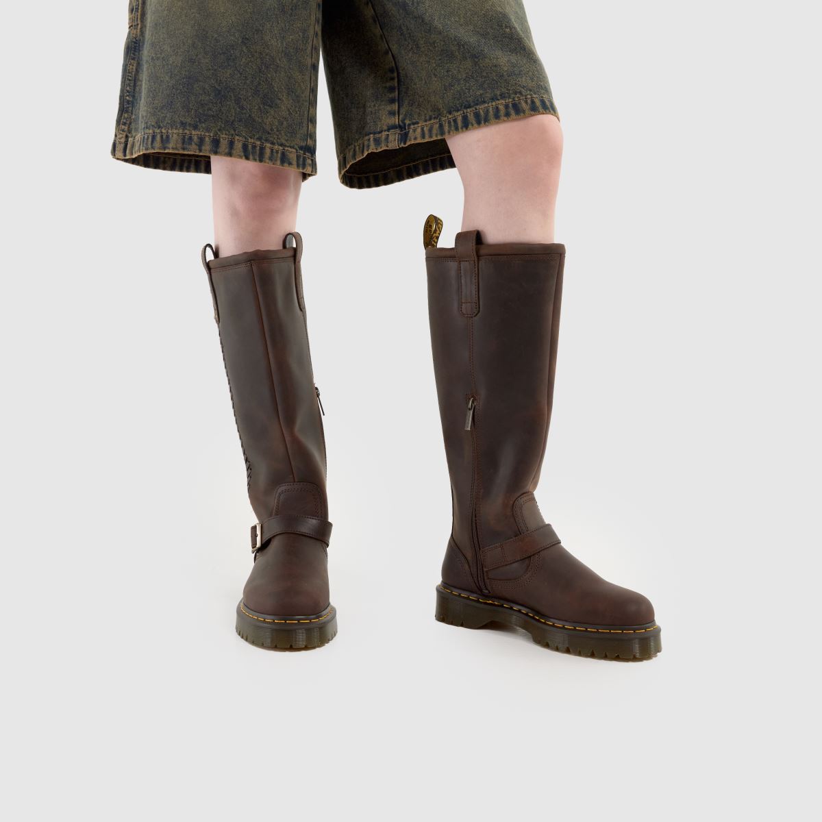 Dr Martens Anistone Biker in Dark Brown Dr Martens Anistone Biker 8