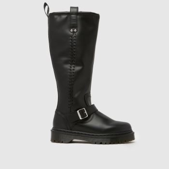 Dr Martens Black Anistone Knee Hi Womens Boots