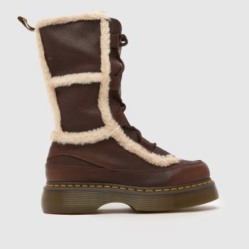 Dr Martens Dark Brown Buzz Lace High Leg Womens Boots