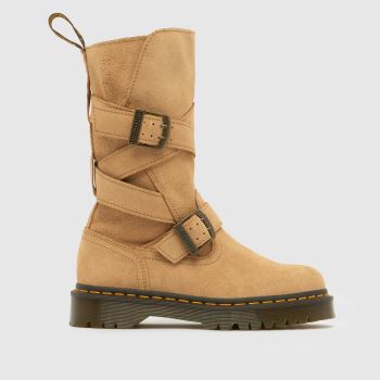 Dr Martens Tan Anistone Strap Hi Womens Boots