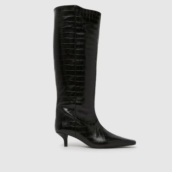schuh Black Darce Leather Knee High Womens Boots