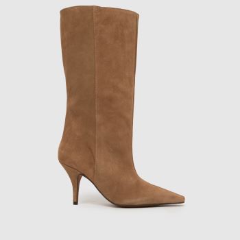 schuh Tan Dakira Suede Slouch Calf Boot Womens Boots