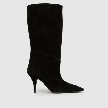 schuh Black Dakira Suede Slouch Calf Boot Womens Boots