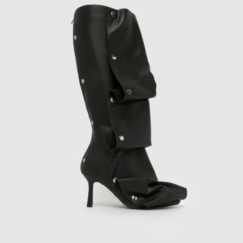 Azalea Wang Black Imogine Ruched Womens Boots
