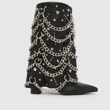 Azalea Wang Black Aleena Hardware Womens Boots