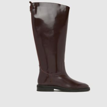 schuh Burgundy Daffodil Leather Riding Womens Boots
