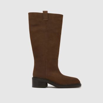 schuh Brown Doria Suede Knee High Womens Boots