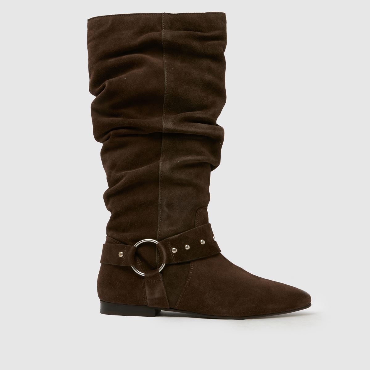 schuh Dallis Suede Stud Pixie Boots in Brown