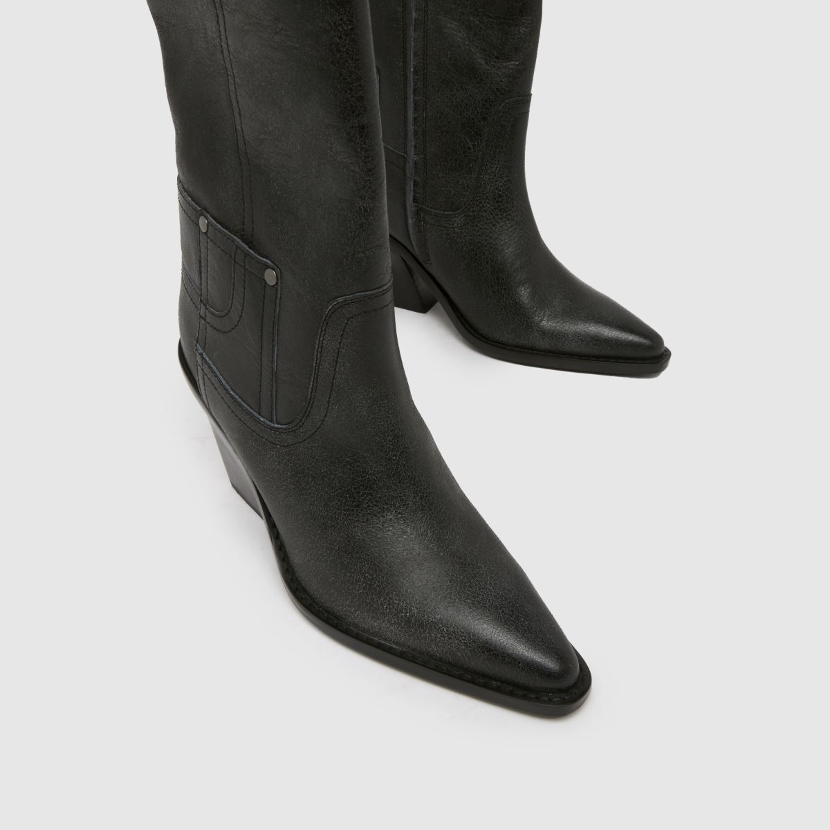 schuh Dusk Leather Knee High in Black schuh Dusk Leather Knee High 4