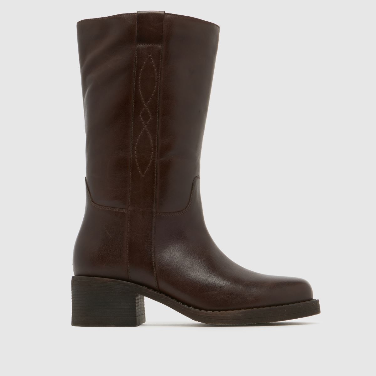 schuh Delany Leather Calf Boots in Brown