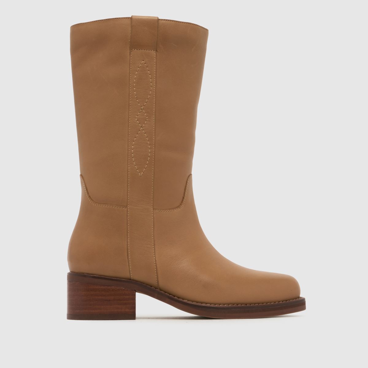 schuh Delany Leather Calf Boots in Tan
