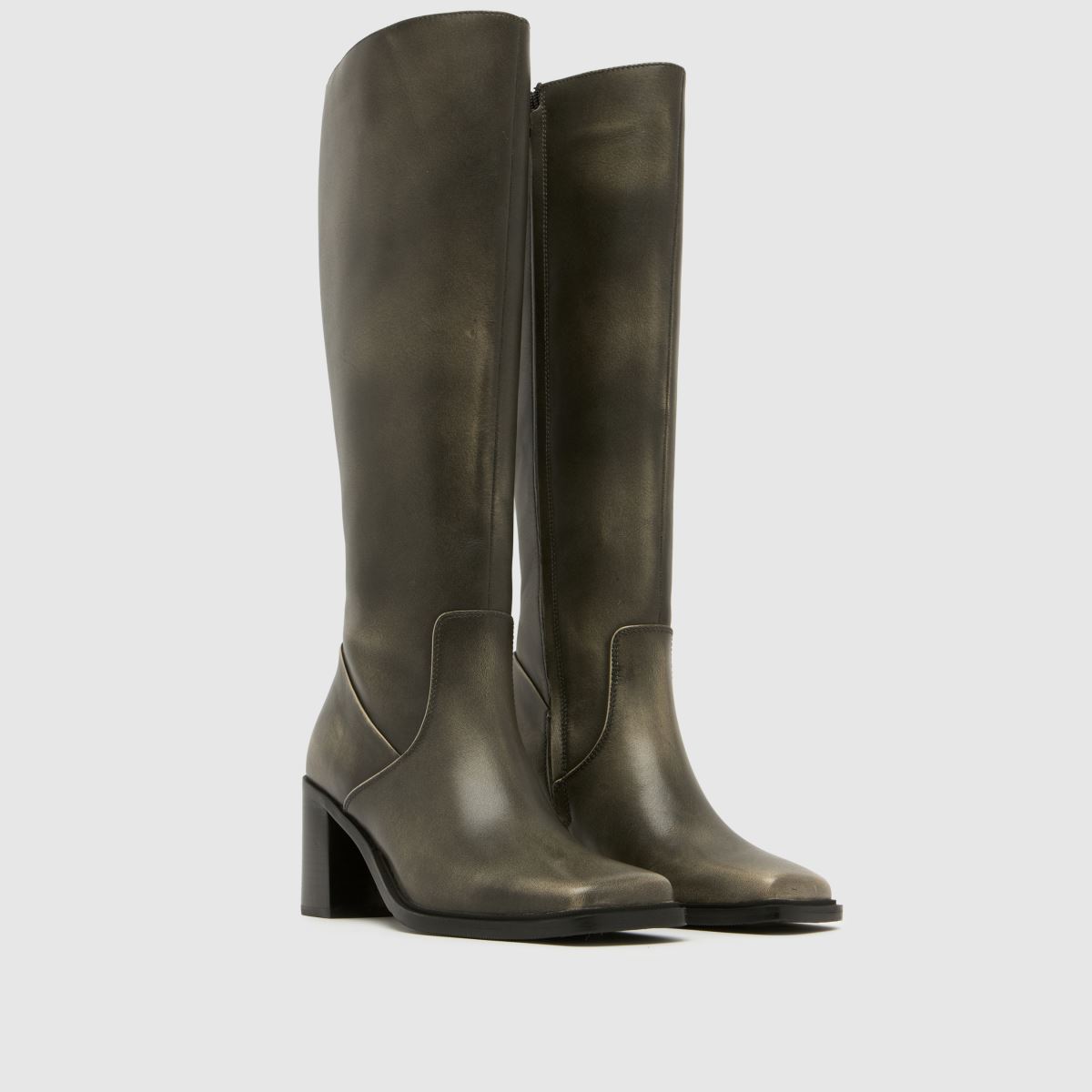 schuh Delight Leather Knee in Grey schuh Delight Leather Knee 3