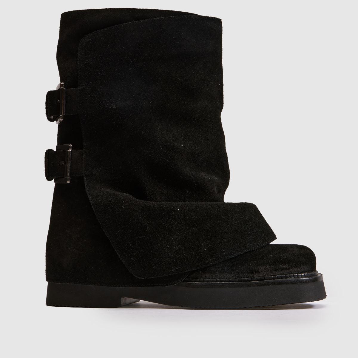 schuh Denim Suede Buckle Skirt in Black schuh Denim Suede Buckle Skirt